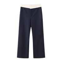 Conjunto De Dos Piezas Para Mujer TELLHONEY Moda V-Neck Cierre Frontal Zipper Pantalones De Pierna Ancha Contraste Casual Polyester Primavera/Verano - details 6