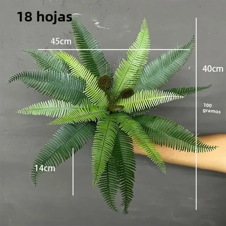 Gran Ferni Artificial De Palma Tropical Plantas Falsas Para Decoración De Jardín Al Aire Libre Hojas Caídas De Plástico Colgante En La Pared - 1