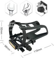 Pedales de bicicleta con clips y correas, para bicicleta de giro, bicicleta de ejercicio y al aire libre - details 0