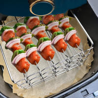 Soporte De Brochetas Para Air Fryer Vertical De Acero Inoxidable Accesorios Para Grillas Herramientas De Cocina Multi-pin - details 2