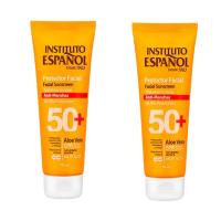 Pack de 2 Protectores Solares Faciales Antimanchas Instituto Español SPF 50+ | 2x75 ml | Alta Protección para el Rostro【ROUA】 - details 0