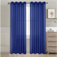 Cortina Transparente 2 Hojas Cortina Translucida de Dormitorio Moderno 8 Ojales Color Puro Visillo Decorativo para Ventana Salón Cuarto Dormitorio Comedor Cocina Oficina 140x220cm 7915 - details 5