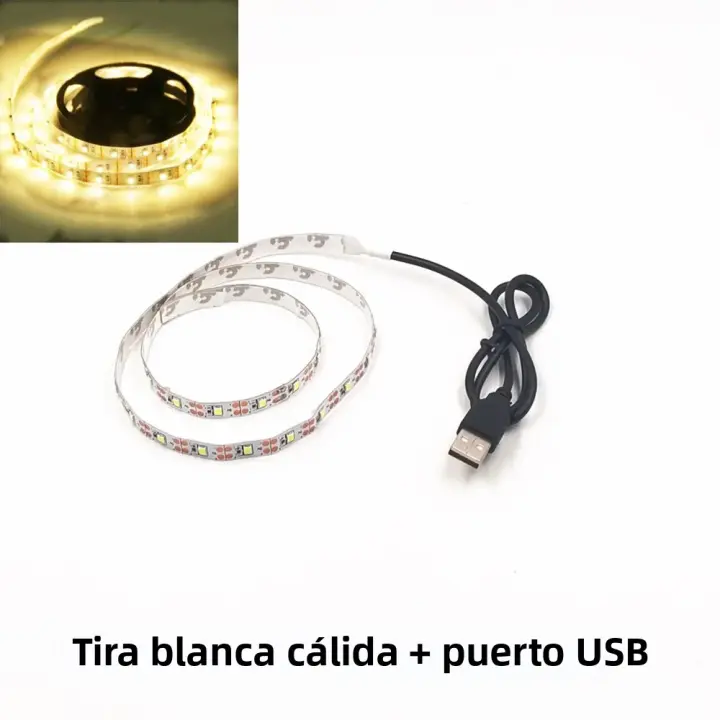 Tiras LED 5V USB Para Iluminación Trasera De Televisores Decorativas En Calor Blanco Azul Rojo Morado Para Navidad Juego Habitación - 1