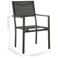 vidaXL Juego de comedor para jardín 3 piezas acero - details 6