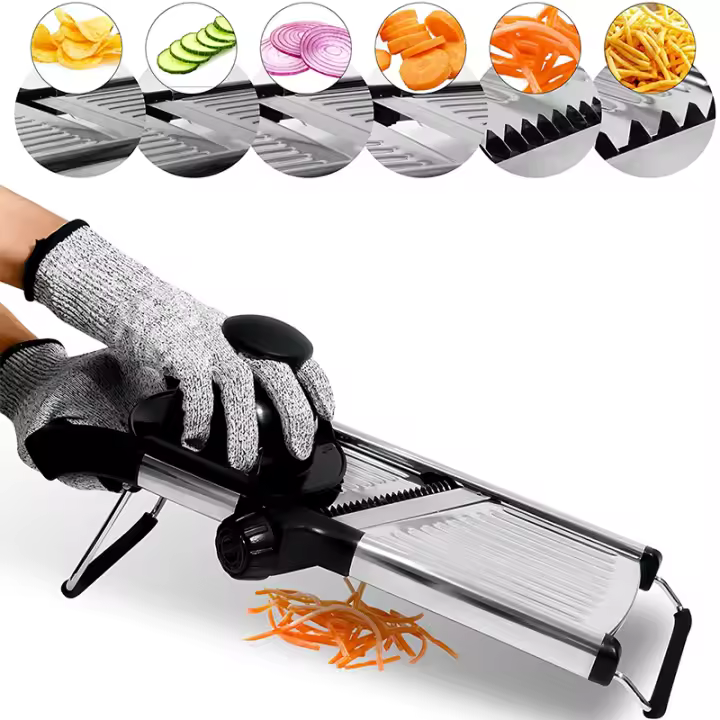 LMETJMA Slicercito Ajustable De Acero Inoxidable Para Verduras Y Frutas Cortador De Pato Patata Tomate Cebolla Zanahoria JT213 - 1