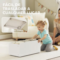 AIYAPLAY Estantería Infantil para Juguetes, con 6 Cajas Extraíbles, 3 Estantes Abiertos y Cajón Inferior con Ruedas, Organizador de Juguetes para Dormitorio, Sala de Juegos, Guardería, Blanco - details 4