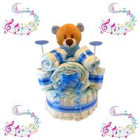 Tarta de pañales batería de música para niño - Tiernos Momentos - details 0