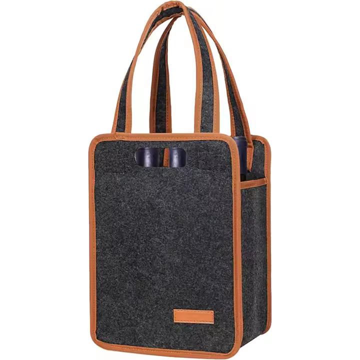 Bolsas para Botella, Botella de Vino con 6 Compartimentos, Reutilizable Bolsa de Vino, Bolsa de Transporte para Acampar, Compras - 1