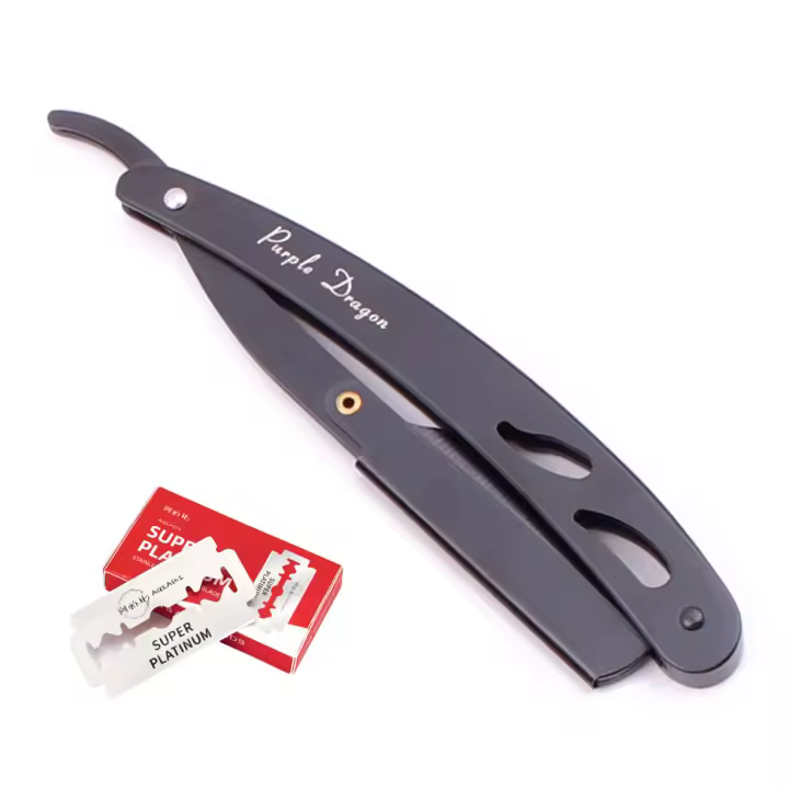 Cuchilla De Afeitar Para Hombres Con 10 Hojas Acero Inoxidable Barber Razor Herramienta De Peluquería Afeitadora Portátil Para Rostro Y Cuerpo Z6102 - 1