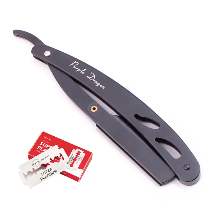 Cuchilla De Afeitar Para Hombres Con 10 Hojas Acero Inoxidable Barber Razor Herramienta De Peluquería Afeitadora Portátil Para Rostro Y Cuerpo Z6102 - 1