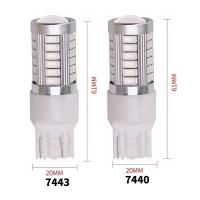 Lámparas De Foco Super Brillantes Para Luz De Freno Y Antiniebla Auto Día 12V P21/5W BAY15D 7440 7443 3157 33SMD Direal - details 3