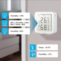 WiFi Tuya Sensor de temperatura sem fio, Smart Life digital termómetro higrómetro interior, compatível com Alexa, com armazenamento de dados e funções de alarme - details 3