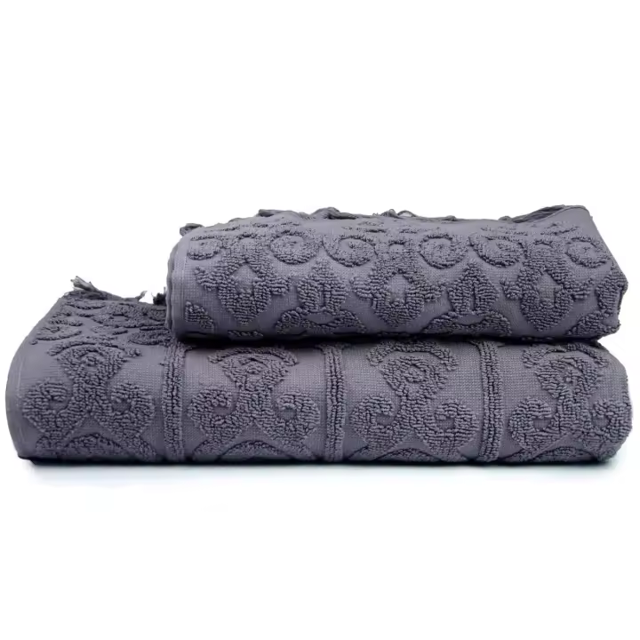 Wellhome Juego de Toallas de Mano (2 Piezas) Ciruela Damascena - Algodón de Alta Calidad - Suaves y Absorbentes - 1