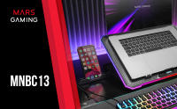 Mars Gaming MNBC13, Base Refrigeradora y Stand para Portátiles Hasta 17”, Iluminación ARGB 10 Modos, 13x Ventiladores con LED Blanco, Regulable 8 Posiciones, Pantalla LCD, Soporte Smartphone, Soporte Portátil Negro o Blanco - details 0