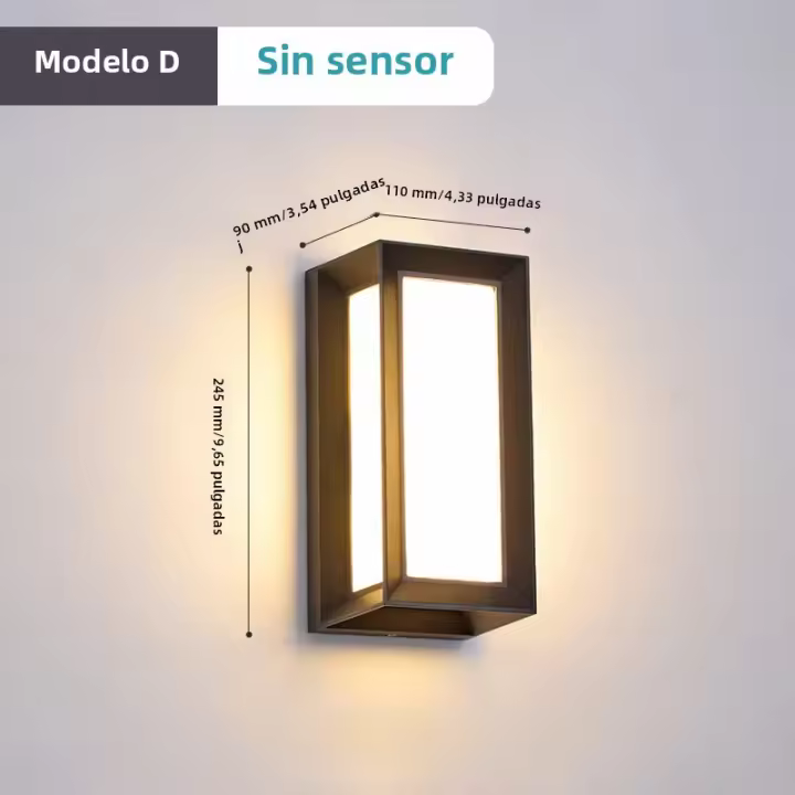 Lámpara De Pared Exterior LED Impermeable IP66 Con Sensor De Movimiento Iluminación Moderna Para Porche Balcones Jardines - 1