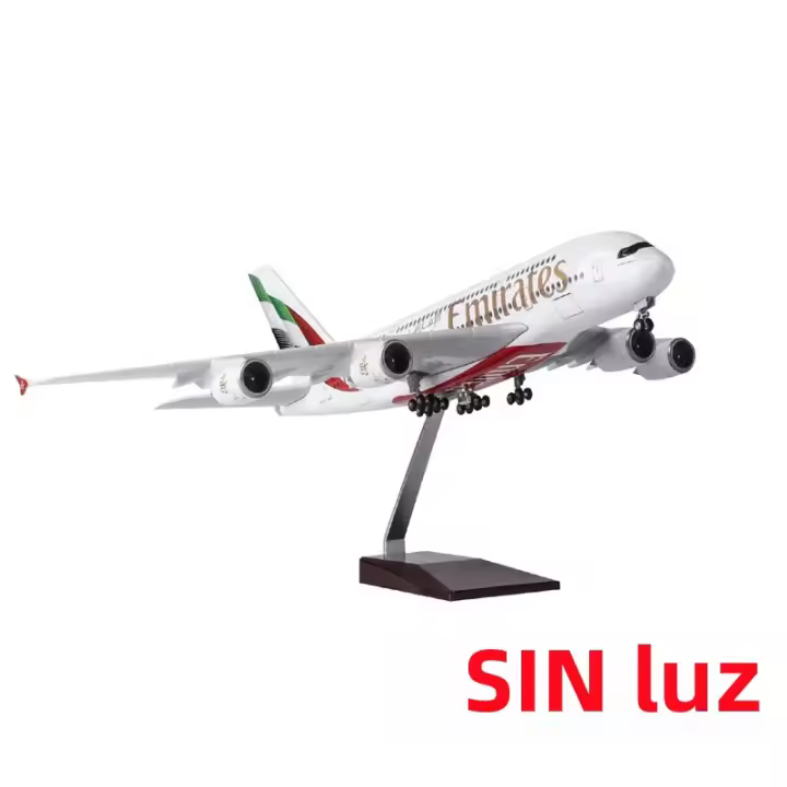 Modelo De Avión Airbus A380 UAE/Emirates Juguete Grande De 18 Pulgadas Escala 1/160 Con Base Kit De Modelismo Aeronáutico - 1