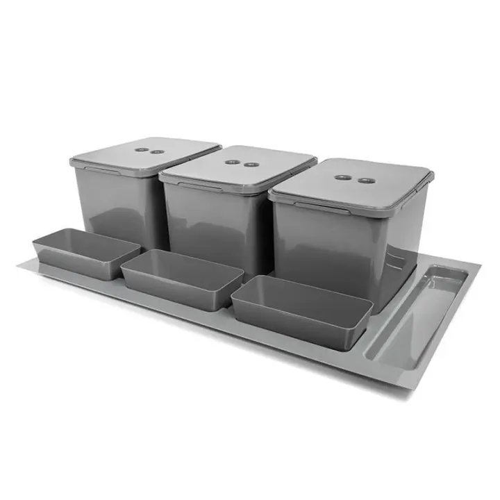 Cubo de basura modelo elegans m900 3x16l acabado antracita - 1