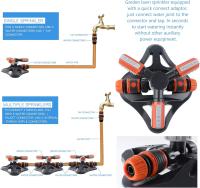 Garden Lawn Sprinkler, 360° Rotating 3-Arm Automatic Lawn Sprinkler Watering Irrigation for Lawn Garden Field - details 4