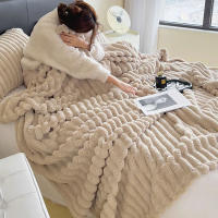 Manta De Peluche De Conejo Artificial Para Otoño Manta De Sofa Suave Y Cálida Manta Gruesa Para Cama Color Plush Tamaño Grande - details 14