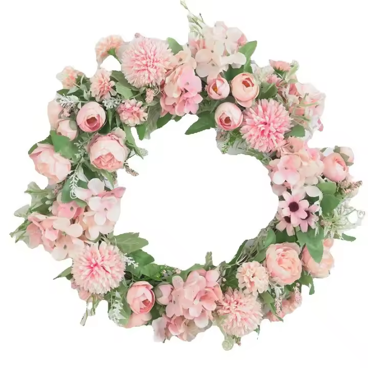 Mano Hecho Realista Rosa guirnaldas para Puerta principal, Ventana, Boda, pared Home Decor -17 pulgadas Artificial - 1