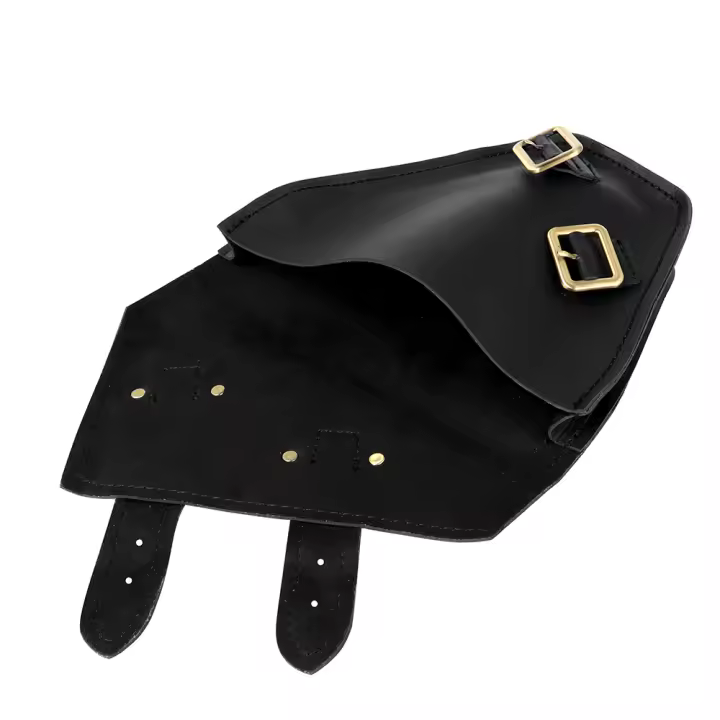 Bolsa De Herramientas Para Motocicleta Universal Cuero Sintético Impermeable Sillín Lateral Estilo Retro Sissybar Pack - 1