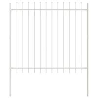 vidaXL Valla de Jardín con Punta de Lanza Blanca 3,4x1,5 m de Acero - details 3