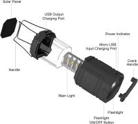 Luz de camping recargable, linterna de iluminación para Exterior, Luz de camping impermeable IPX4 para acampar, hacer senderismo, Rescate, Pesca y Cuevas - details 0