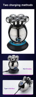Afeitadora Eléctrica 7D Cabeza De Corte Flotante Recargable Portátil Para Hombre Afeitadora De Barba Con Clipper Rasurador Rotatorio De Acero Inoxidable - details 12