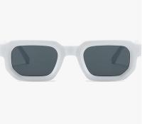 Gafas de sol rectangulares vintage WDZAYXC para mujer y hombre, gafas de sol rectangulares gruesas, gafas retro con protección UV400 (blanco ) - details 2