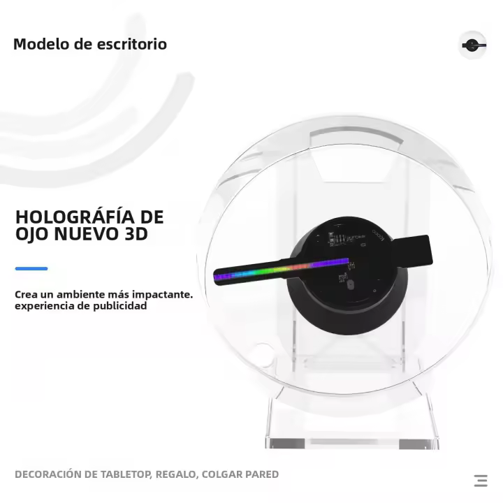 Ventilador 3D Holográfico Mini 12CM Proyector Holográfico HD Para Tiendas Bares Fiestas Navidad Publicidad Exhibición Luz - 1