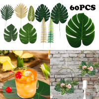 60Pcs Hojas De Palma Tropicales Artificiales Para Fiesta Hawaiian Luau Verano Decoración De Selva Tema De Fiesta Boda Cumpleaños Decoración De Mesa Para Hogar - details 0