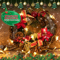 Corona Natural De Rattan 25/30cm Diámetro Hecha a Mano Decoración De Navidad Y Fiestas Helecho Vino Correas De Paja Para Adornos De Casa Y Jardín - details 11