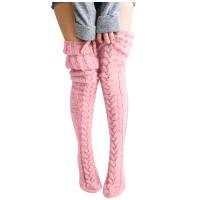 Calcetines Largos Casuales Para Mujer De Algodón Suave Impresión Sólida Thicker High Floor Socks Medias Hasta La Rodilla Para Otoño E Invierno - details 9