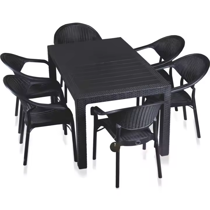Mesa MIJAS, polipropileno negro, 150 x 90 cms - 1