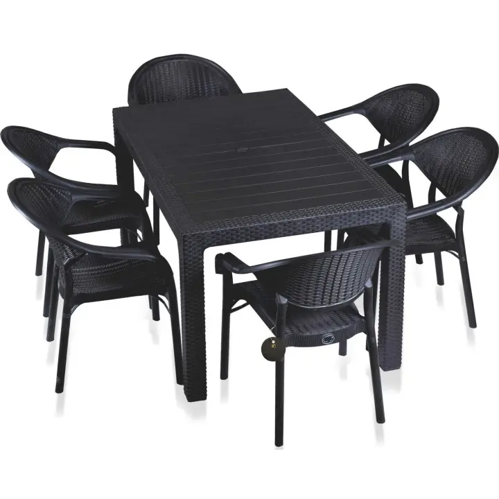 Mesa MIJAS, polipropileno negro, 150 x 90 cms - 1