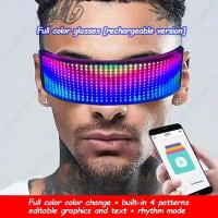 Máscara De Cosplay Punk Cyberpop Con Luz Y Pantalla De Subtítulos Rolling Mecha Soldado Tecnología Control Por App Regalo De Navidad Para Hombres Y Mujeres - details 36