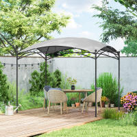 Outsunny Cenador para Jardín 3x2 m Pérgola de Jardín Gazebo con Cúpula Elegante y Estructura Metálica Impermeable Carpa para Exterior Terraza Patio Gris - details 1