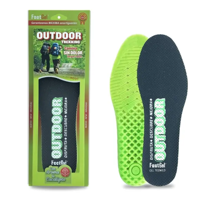 Plantilla Footgel OUTDOOR, indicada para ALIVIAR y PREVENIR el DOLOR en la cadena de impactos en las rutas de montaña, CAMINO DE SANTIAGO, niños y adultos, adaptables a cualquier bota de trekking - 1