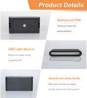 Luz De Pared LED Impermeable IP65 6W/12W Aluminio Moderno Para Exteriores E Interiores Decoración De Jardín Patio Casa - details 11