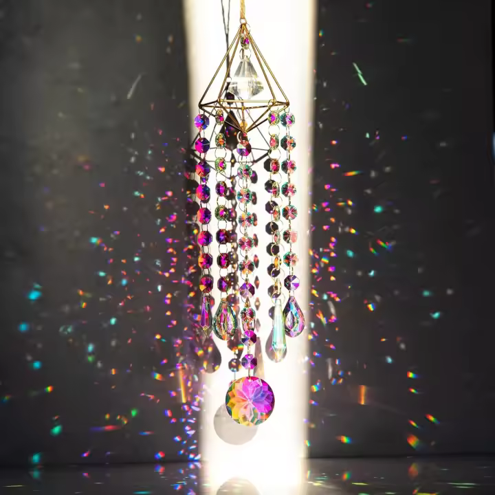 Campanas de viento atrapasoles de cristal, lámpara de araña Aurora Arcoíris Atrapasol de cristal - 1