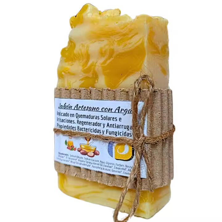 Jabón Artesano Natural con Aceite de Argán. Antiarrugas. PumarShop Cinnia Natura. Hidratante. Indicado para Pieles Maduras. Apto Veganos. - 1