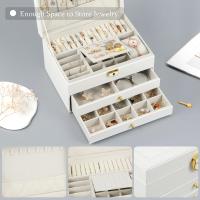 Joyero Para Mujer - Joyeros Mujer Organizador Grande - Organizador Joyas Extraíble de 3 Capas Para Almacenar Joyas - Anillos, Pendientes, Pulseras y Collares, Joyeros Mujer Organizador de Cuero Impermeable - details 1