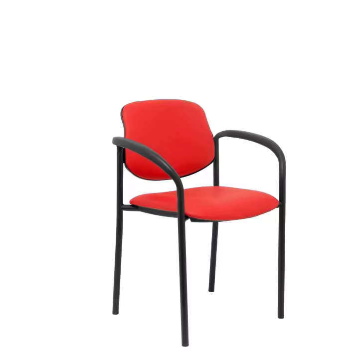 Piqueras Y Crespo Silla Fija Villalgordo Similpiel Rojo con Brazos - 1