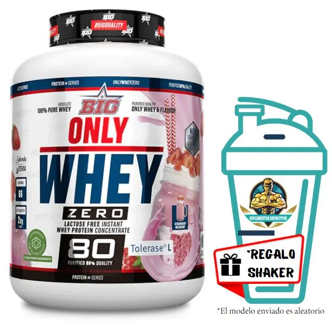 ONLY WHEY ZERO BIGQUALITY 2kg (diferentes sabores)+ REGALO SHAKER Aprovecha esta oportunidad. Una proteína que enamora! - 1