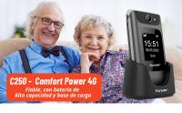 Funker C250 Comfort Power 4G Teléfono Móvil con tapa para personas mayores con 4G. Con botón SOS, pantalla externa y base de carga. Hi power Battery 1450 mAH. - details 0