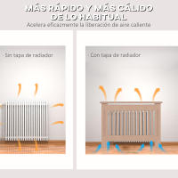 HOMCOM Cubre Radiadores Cubierta de Radiador Moderna Cubreradiador de MDF para Sala de Estar Dormitorio 112x19x81cm Madera Natural - details 0