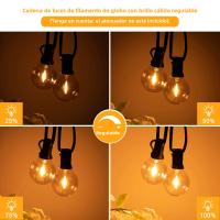 Luz De Cadena G40 Exterior Bombilla LED De Vidrio Ambarino Dimmer IP44 Impermeable Decoración Para Patio De Casa Garland De Luz Faeira Conectable - details 4