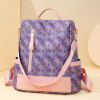 Mochila Elegante Para Mujer De PU Cuero Ligero Y Antirrobo Con Estampado Floral Estilo Casual Para La Escuela Y La Juventud - details 20