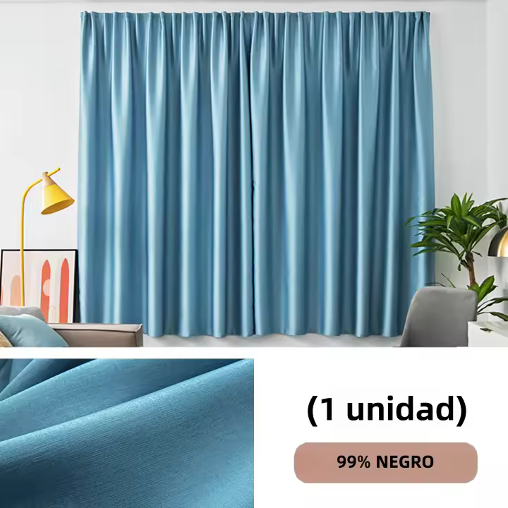 Cortinas De Blackout Deluxe Sin Perforar Para Dormitorio Sala De Estar Cocina Diseño Adhesivo Portátil Y Firmemente Ajustado Modernas Y Elegantes 1 Pieza - 1