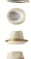 Sombrero De Paja Sólida Para Hombre Y Mujer Sombrero De Playa Al Aire Libre Sombrero De Sol Tejido Con Rayas Con Hebilla Casual Sombrero De Panamá Fedoras - details 4